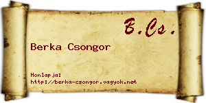 Berka Csongor névjegykártya